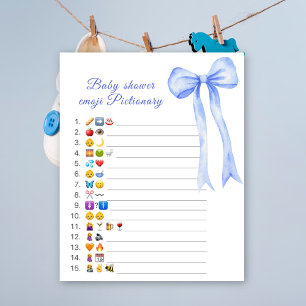 Lámina emoji de ducha de bebé con arco azul Juego de imág