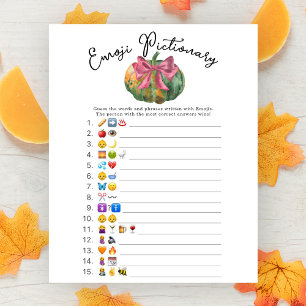 Lámina Emoji de ducha de bebé con arco de calabaza Juego