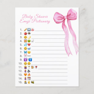 Lámina Emoji de ducha de bebé con arco rosado Juego de im