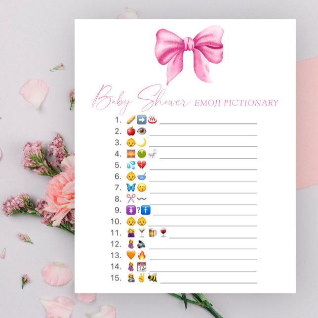 Lámina Emoji de ducha de bebé con arco rosado Juego de im (Subido por el creador)