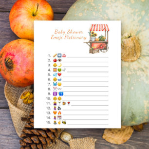 Lámina Emoji de ducha de bebé de calabaza Juego de picnic