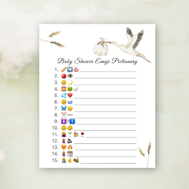 Lámina Emoji de ducha de bebé de cigüeñas Juego de imágen (Subido por el creador)