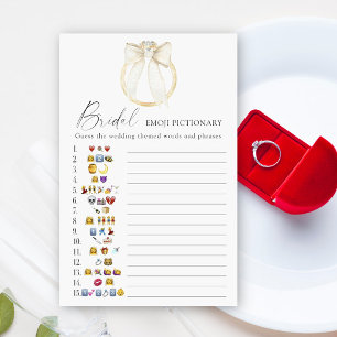 Lámina Emoji de ducha de novia Bow y Ring Bridal