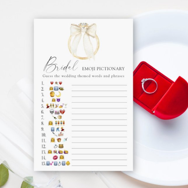 Lámina Emoji de ducha de novia Bow y Ring Bridal (Subido por el creador)