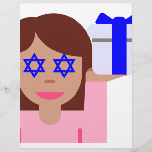 Lámina emoji de giro de pelo de chanukkah