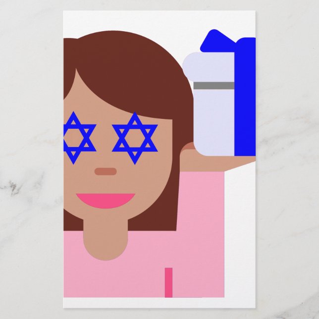 Lámina emoji de giro de pelo de chanukkah (Anverso)