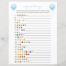 Emoji de globos azules Books Juego de Baby Shower