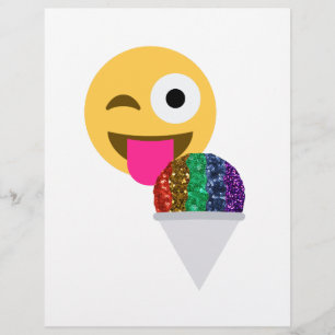 Lámina emoji de guiño purpurina