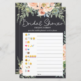 Lámina Emoji de juego de ducha de novia Peach pictionary 