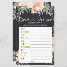 Lámina Emoji de juego de ducha de novia Peach pictionary 