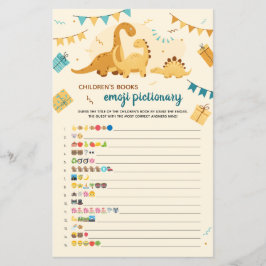 Lámina Emoji de libros infantiles Dinosaurios de juegos