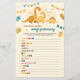 Lámina Emoji de libros infantiles Dinosaurios de juegos