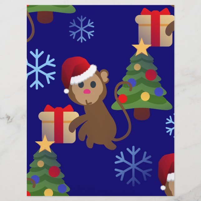 Lámina emoji de monos navidades santa (Anverso)