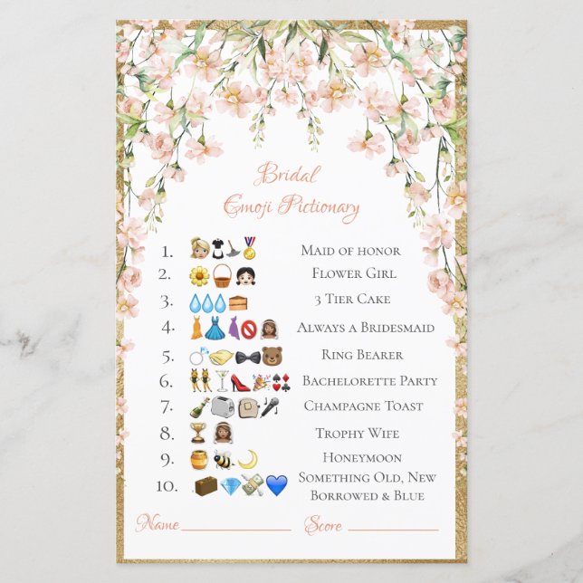 Lámina Emoji de novias respuestas pictivas caucásicas (Anverso)