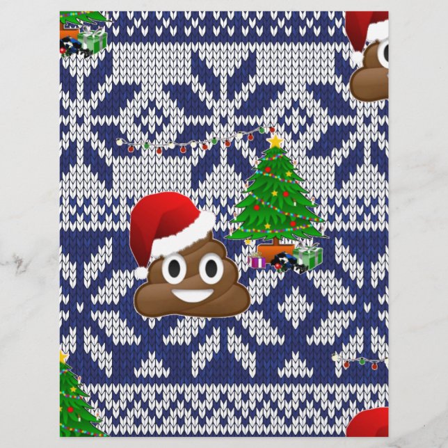Lámina emoji de popó de suéter feo de Navidad (Anverso)
