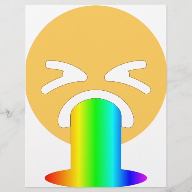 Lámina emoji de puke arco iris (Anverso)