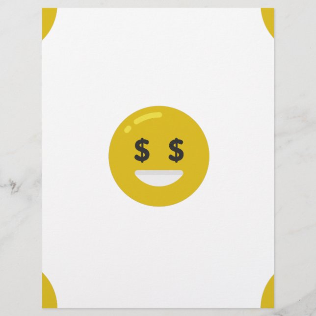 Lámina emoji ocular de dinero (Anverso)