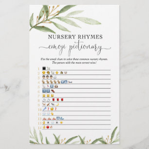 Lámina Emoji pintoresca juego de ducha de bebé dorado veg