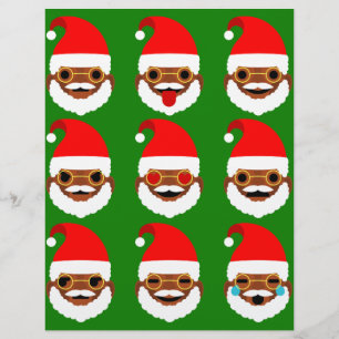 Lámina emoticonos de la emoji de santa africana