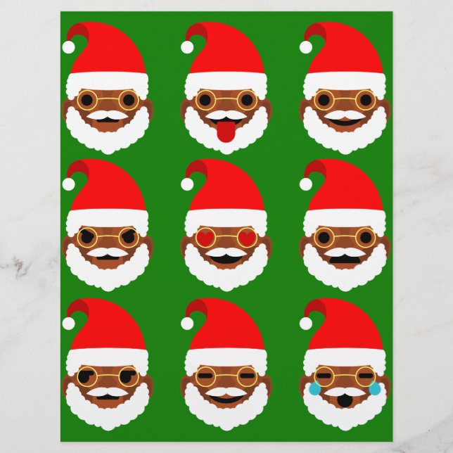 Lámina emoticonos de la emoji de santa africana (Anverso)