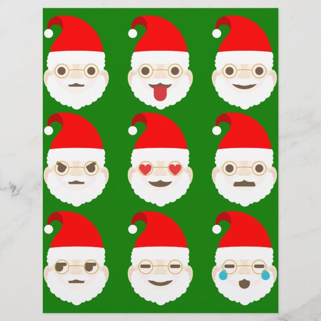 Lámina emoticonos de santa emoji (Anverso)