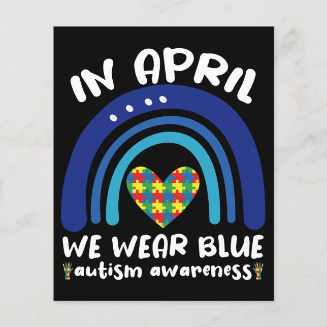 Lámina En Abril Nosotros Vestimos de Azul Mes de Concient (Anverso)