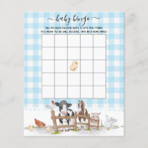 En el juego de bingo de Baby Shower Animals