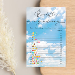 Lámina En el juego de Emoji de la ducha de novia Cloud 9