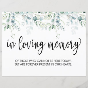 Lámina En el Rótulo de memoria amorosa - Boda Eucalyptus
