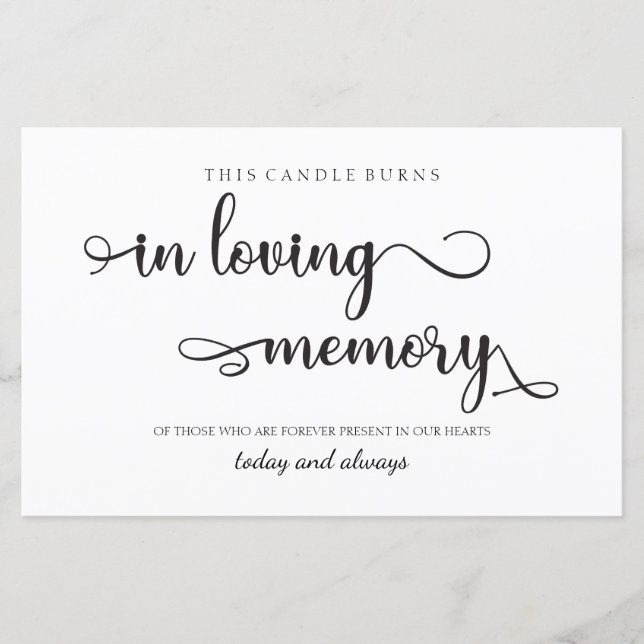 Lámina "En la memoria amorosa" Rótulo Boda blanco y negro (Anverso)