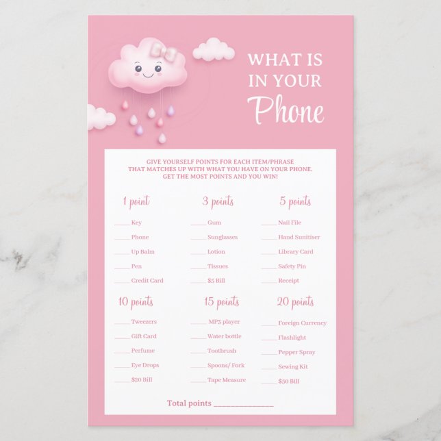 Lámina En la nube Nueve chicas rosados ¿Qué hay en tu jue (Anverso)