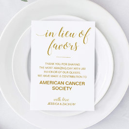 Lámina En Lugar De Favores Donación De Caridad Boda De Or