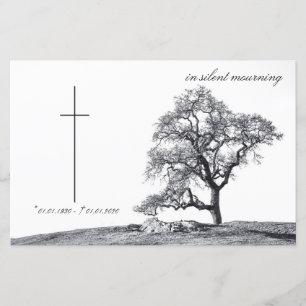 Lámina En silencio luto - árbol en prado