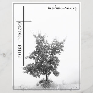 Lámina En silencio luto - árbol en prado 2.0
