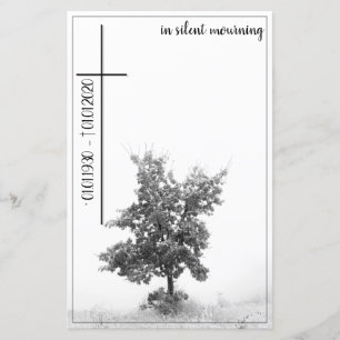 Lámina En silencio luto - árbol en prado 2.0