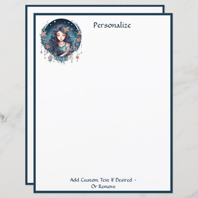 Lámina Encantadora Diosa Boho Elegante Moda Personalizada (Anverso / Reverso)