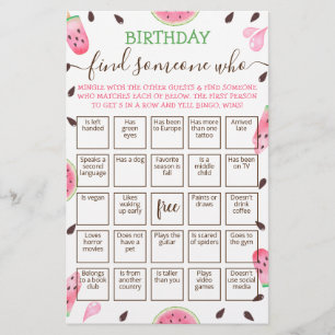 Lámina Encontrar alguien que juega al juego de bingo