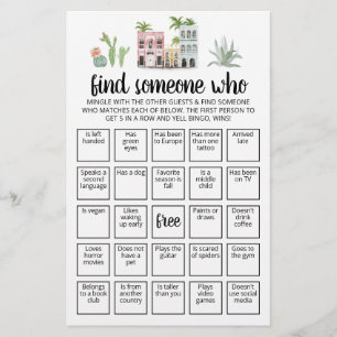 Lámina Encontrar alguien que juega al juego de bingo
