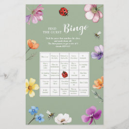 Lámina Encuentra al invitado Bingo de Wildflower Lovebug