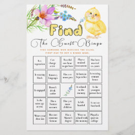 Lámina Encuentra el juego de Baby Shower de Bingo Invitad