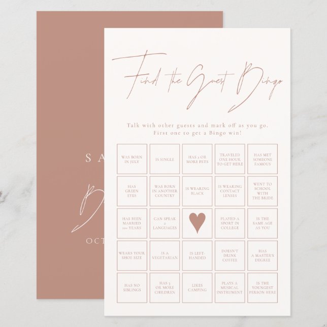 Lámina Encuentra el juego de ducha de novia rosa Rubor de (Anverso / Reverso)