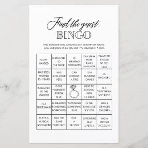 Lámina Encuentra el juego de ducha de novias con bingo in
