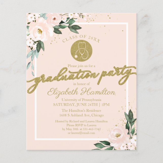 Lámina Enfermería de Invitación Presupuestaria Fiesta de  (Anverso)
