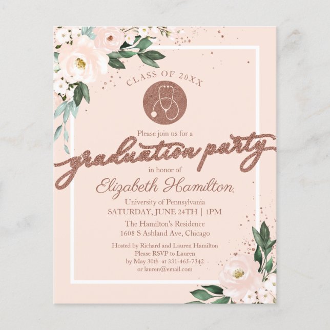 Lámina Enfermería de Invitación Presupuestaria Fiesta de  (Anverso)