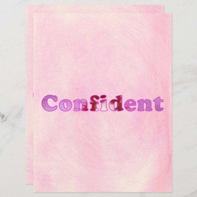 Lámina Enfoque en papel de cuadernillo rosa y confiado (Anverso / Reverso)