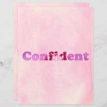 Enfoque en papel de cuadernillo rosa y confiado