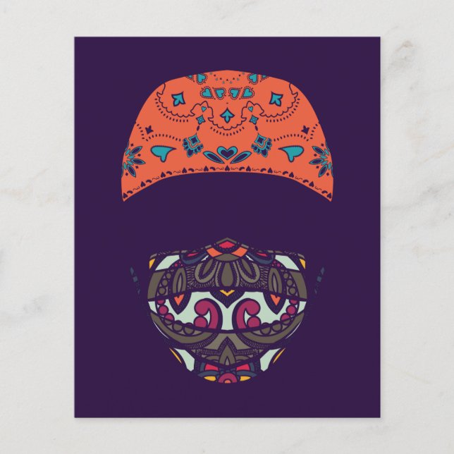 Lámina enmascarado en paisley (Anverso)