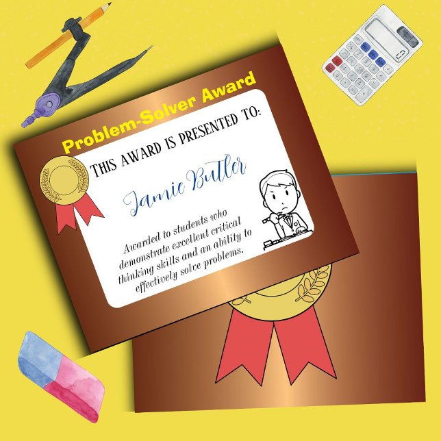 Lámina Ensamblado escolar de certificados de clase (Problem solver)