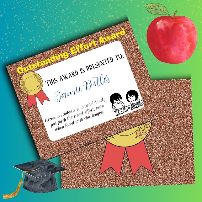 Lámina Enseñanza secundaria de certificado de esfuerzo ex (Outstanding effort)