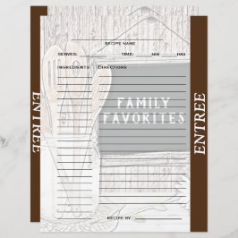 Lámina Entree Recipe Binder Insertar